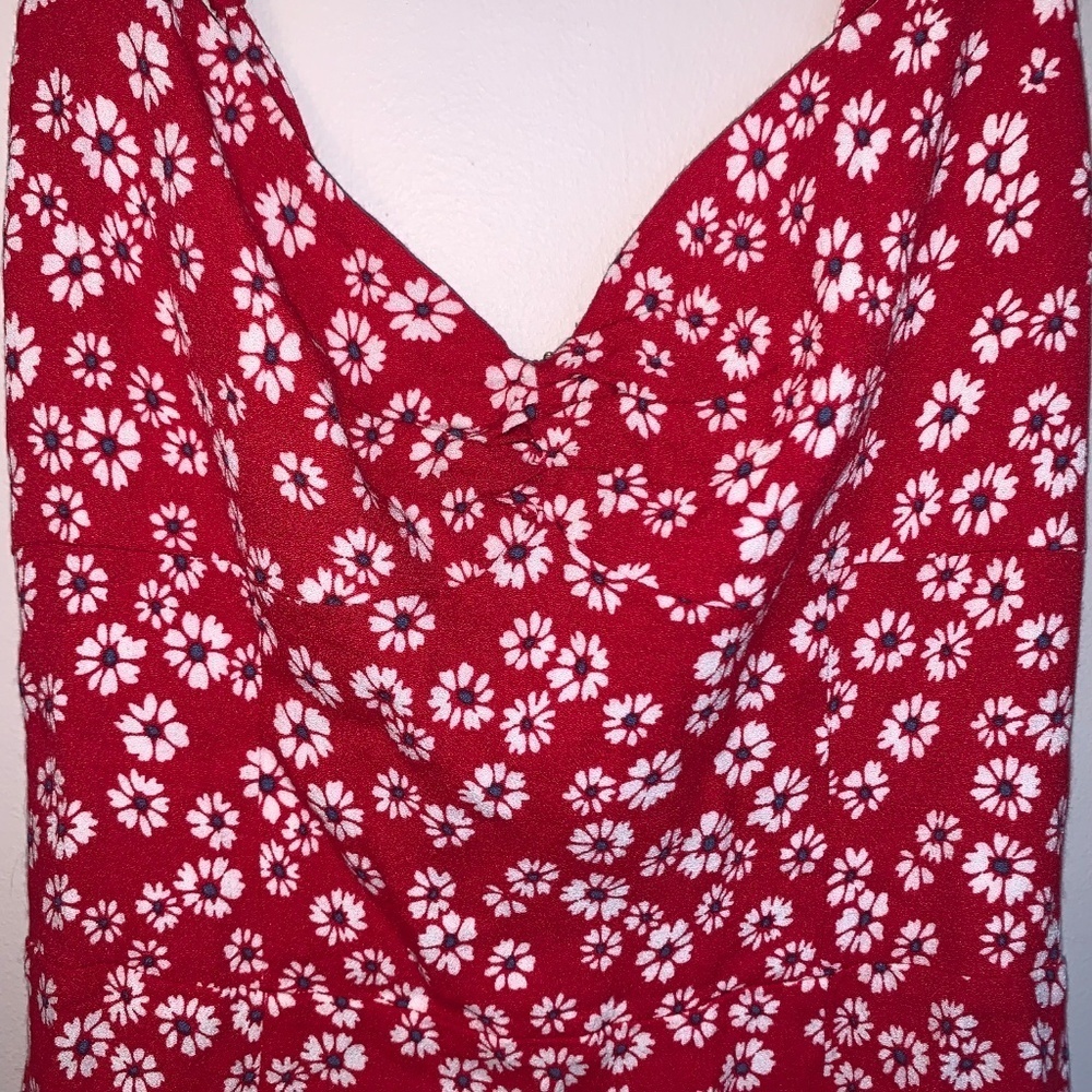 Reformation Baldwin Dress Red Daisy Print Mini Dress 4 - Picture 14 of 14
